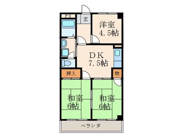 シャトレ吉野町の物件間取画像